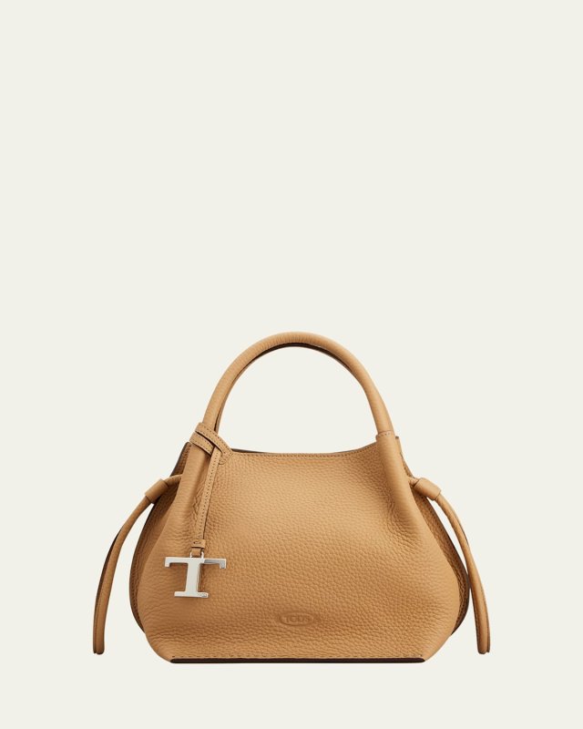 Small Grain Leather Bucket Bag